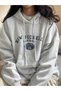 Women's Gray New Rochelle Printed Hooded Hoodie Sweatshirt - 4