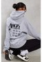 Women's Gray Angel Energy Printed 3 Thread Hooded Hoodie Sweatshirt