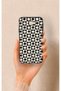 Samsung J7 Prime Compatible Flower Motif Checkered Pattern Silicone Case