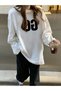 Women's White Reverse GO Printed Oversize Sweatshirt