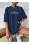 Women's Navy Blue Palm Springs Printed Oversize T-Shirt - 5