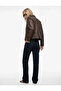 Regular Waist Pocketed Buttoned Straight Leg Cotton Denim Trousers - Straight Fit Jean - 3