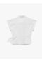 Asymmetrical Tie Slim Fit Short Sleeve Poplin Shirt - 2