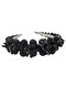 -Beaded Flower Headband - Black