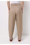 Regular Fit High Waist Straight Leg Women's Beige Trousers - 2