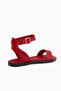 Winona Genuine Leather Red Ankle Buckle Women's Sandals - 4