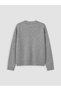 Nevavm with a Difference from the Lcw Modest Gray Staple Detail Oversize Women's Knitwear Sweater - 8