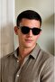 Alcor- Men's Sunglasses Uv 400 Protection Oval Black New Season Style with Case and Cloth Gift