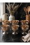 6 Pieces of Snack Bowl & Turkish Delight Bowl with Tattoo-Patterned Silver Metal Legs and Presentation Bowl