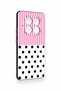 Redmi Note 14 Pro 5g Compatible Pink Striped Polka Dot Patterned Silicone Case - 3