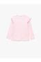 Cotton Long Sleeve Ruffle Crew Neck T-Shirt - 5