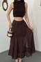 Women's Long Skirt with Lace Detail and Flared Hem - 3
