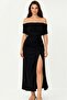 Women's Madonna Collared Waist Gathered Side Slit Midi Sandy Dress - 4