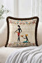 Ethnic Patterned 4-Piece Fringed Throw Pillow Cover Set with African Woman Figures - Bohemian Tassel Pillowcase - 6