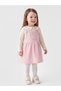 Lcw Baby Pink Embroidery Detailed Baby Girl Salopet and T-Shirt