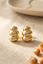 Gold Color Curved Retro Earrings - 4