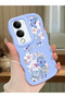 Vivo Y29T 5g Compatible Case Camera Protector Blue Silicone Couple Phone Case Floral Pattern