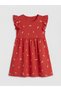 Red Cherry Patterned Girls' Combed Cotton Dress - 2