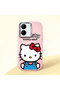 Vivo Y77T 5g Compatible Case with Camera Protector Pink Silicone Couple Phone Case with Kitty Pattern