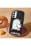 Samsung Galaxy A14 Compatible Case Camera Protector Black Silicone Couple Phone Case with Kitty Pattern - 2