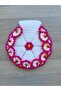 Hand Knitted 3-Piece Bath Washcloth Set Dowry Water Wave Model Fuchsia Pink - 2