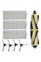 set of 8 replacement main and side brushes for the Bagottet BL509 robot vacuum cleaner, including 1 main roller brush and 4 side brushes. - 4