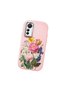 Mi 12 Lite Compatible Case Camera Protective Pink Silicone Couple Phone Case with Floral Pattern - 3