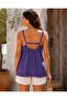 Women's V-Neck Adjustable Strap Tasseled Raw Edge Italian Linen Blouse - 2