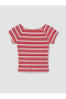 Original V-Neck Striped Gathered Blouse - 7