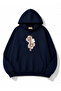 Floral Printed Hooded 2 Thread Threaded Sweatshirt