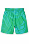 Men's Swim Shorts with Marble Pattern, Pockets, and Quick-Dry Lace-Up Closure - Turquoise Green - 4
