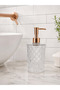 Transparent Crystal Glass Liquid Soap Dispenser - Transparent | |   Pump-Operated | |   Modern Luxury Bathroom Accessory Decorative Liquid - 4