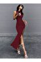Women's Long Diving Suit with Open Shoulders and Gathered Side Slits