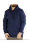 Men's long sleeve hooded basic sweatshirt hoodie - navy blue - 2