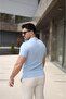 Men's Polo Neck Zipper Detailed T-Shirt - 6