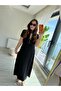 Women's short sleeve long modal dress with button detail on both sides - 5