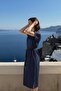 Shirt Collar Midi Dress Comfortable Fit with Pockets and Belt - 5