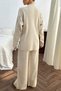 Women's Double Knitwear Set with Slit Legs and Pocket Detail - 5