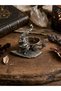 Adjustable Sorcerer's Hat and Magic Broom Motif Antique Silver Color Fantastic Design Women's Y - 2