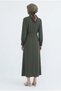 Drape Detailed Waist Belted Dress Khaki 26Yt904 - 5