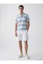 Vizyon New Season Blue Polo Collar Color Blocked Pique Men's T-Shirt - 2