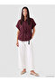 Lcw Everyday Burgundy Lace-Up Oversize Women's Shirt - 2