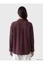 Plum Textured Oversize Women's Shirt - 4