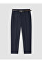 Lcw Vision Navy Blue Women's Fabric Trousers with Belt