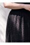 Vizyon New Season Black Plus Size Elastic Waist Brode Skirt - 3