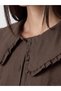 Brown Baby Collar Modal Blended Women's Shirt Tunic - 3