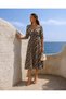 Desen1 V-Neck Waist Gipe Detailed Midi Length Dress 581412 - 3