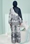 Navy Blue Patterned Tunic Trouser Set - 4