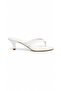 Women's White Thin Strap Low Heel Flip Flops Velaj - 2