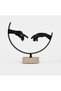 Marketplace Sync Metal Sculpture With Marble Base - Black - 5